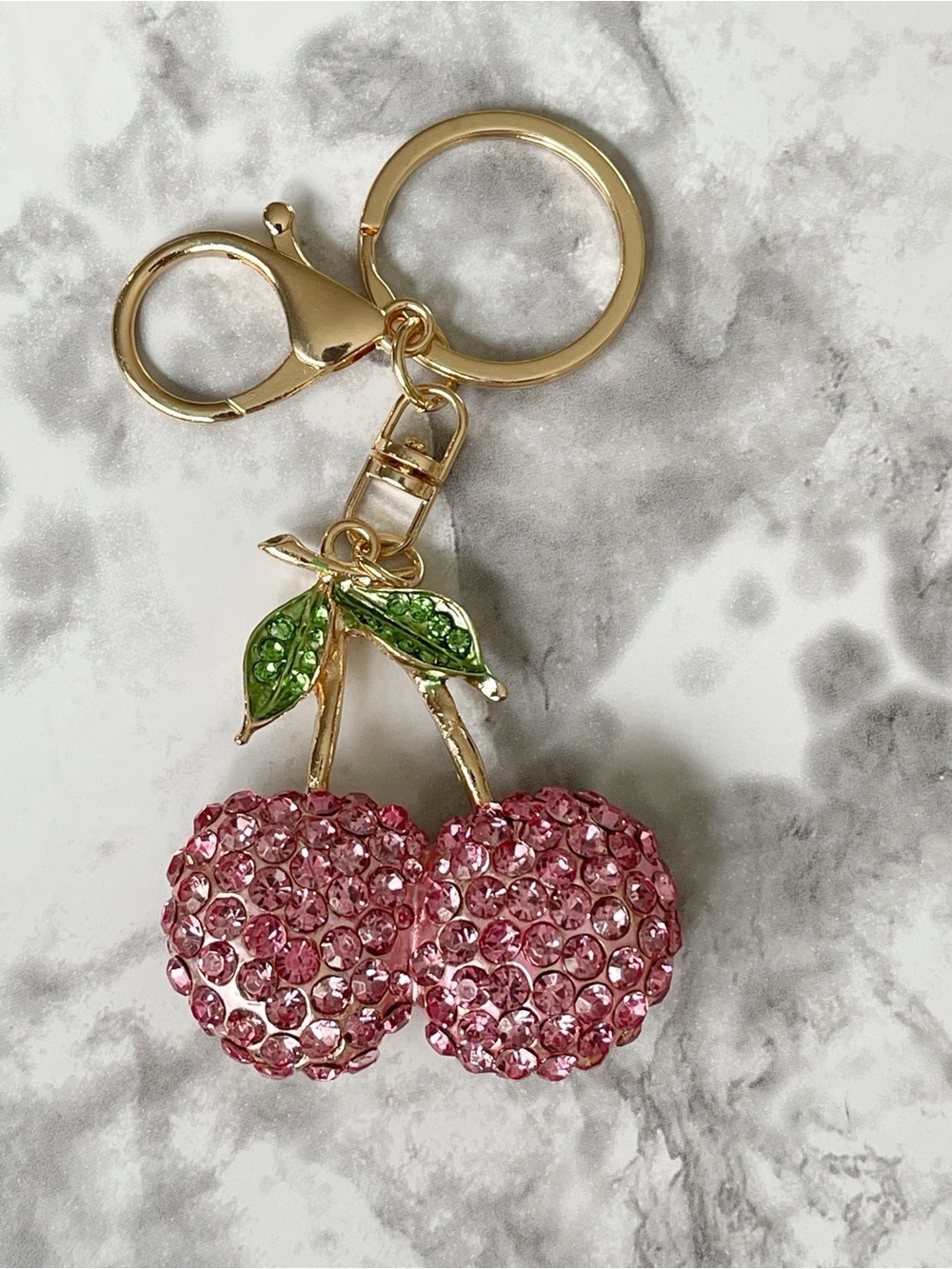 LOUIS VUITTON PadLock & Key #315 with Unbranded Cherry Rhinestone Key Chain - Picture 7 of 9